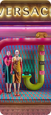 Versace luxury window display concept