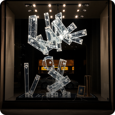 Window display visual merchandising installation